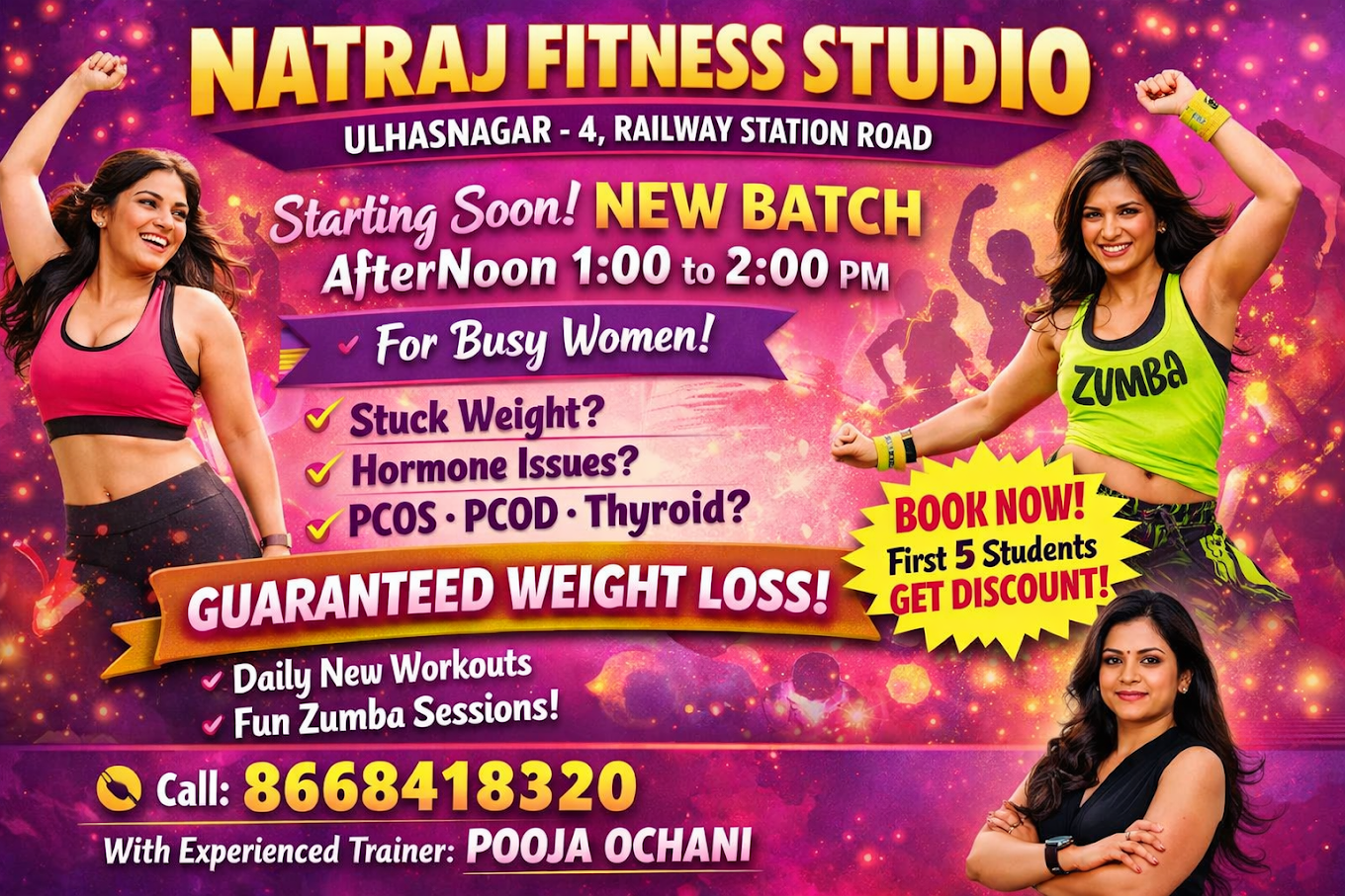 Natraj fitness studio with  Pooja ochanni